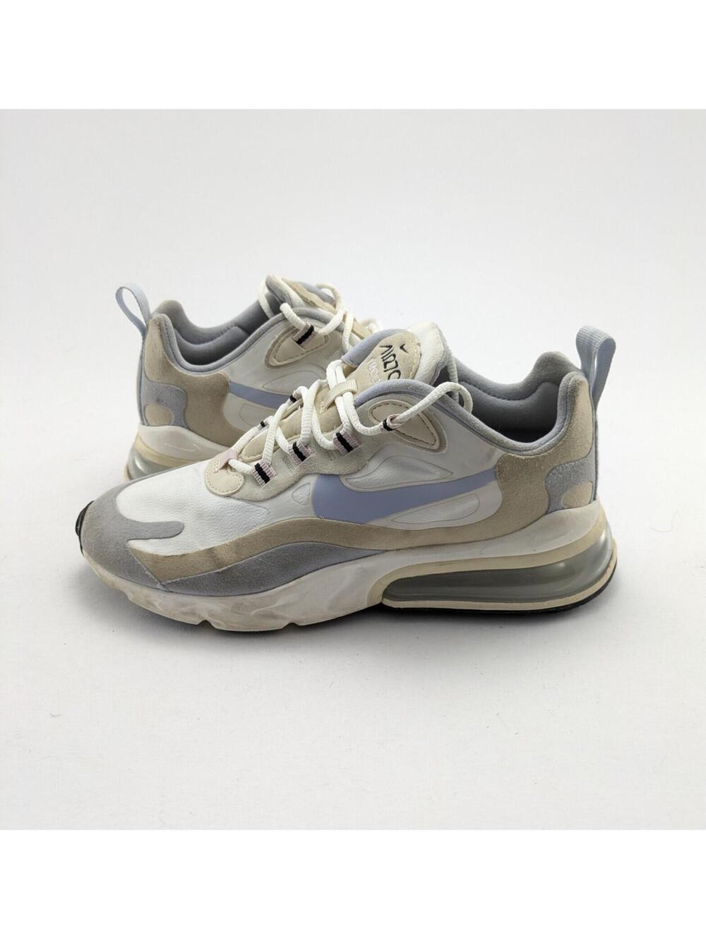 Womens Nike Air Max 270 React White Gray Comfort Running Shoes CT1287-100 Size 6